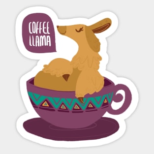 Coffee Llama Sticker